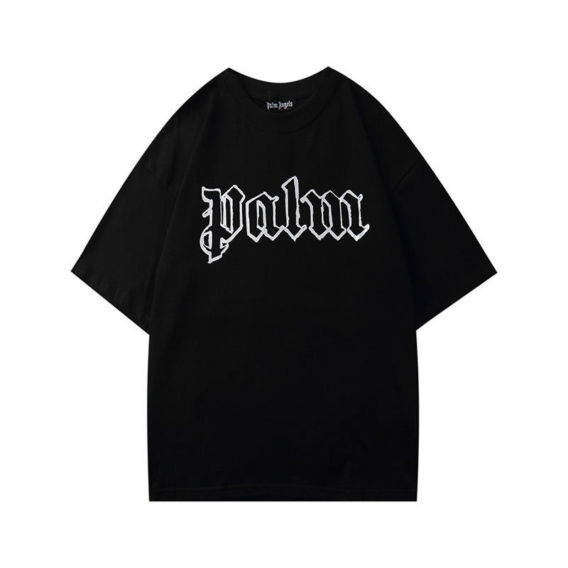 Palm Angels Sulfur Cotton T Shirt Letter Print Casual T-shirt
