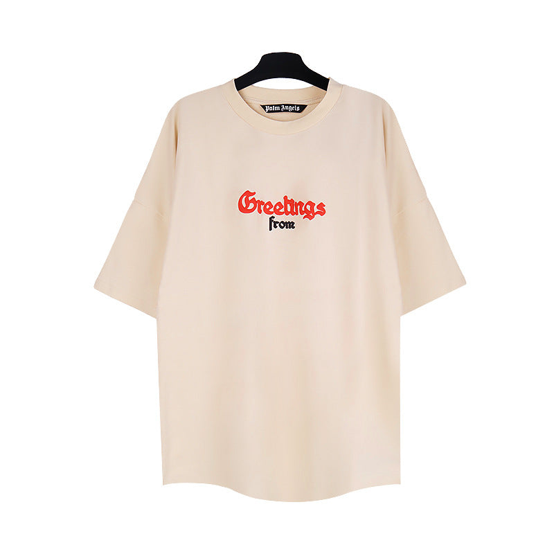 Palm Angels Foam Red Letter Printing T Shirt
