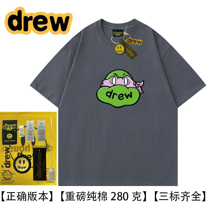 DREW HUSSRY Ninja smiley face loose Justin Biber coupleins Pure cotton half sleevet T-Shirt - product image 29