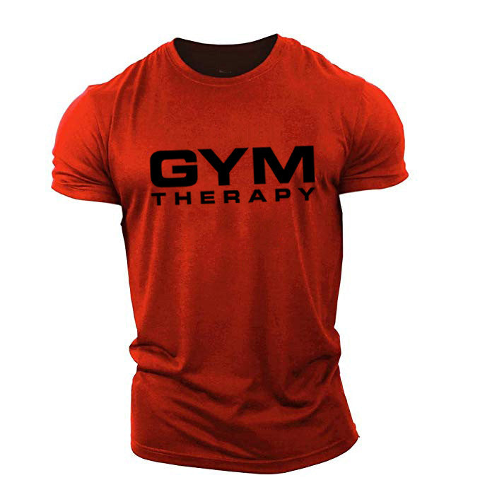 Gym Printed Cotton Exercise Short Sleeve Loose Collar Sports T-Shirt Gym T-Shirt - product image 30