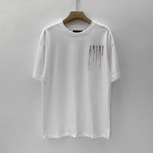 Amiri Colorful Splash Ink Casual Hip Hop High Street T-shirt