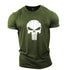 Skull Print Fitness Sports Cotton T-shirt Gym T Shirt