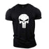 Skull Print Fitness Sports Cotton T-shirt Gym T Shirt