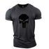 Skull Print Fitness Sports Cotton T-shirt Gym T Shirt