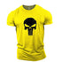 Skull Print Fitness Sports Cotton T-shirt Gym T Shirt