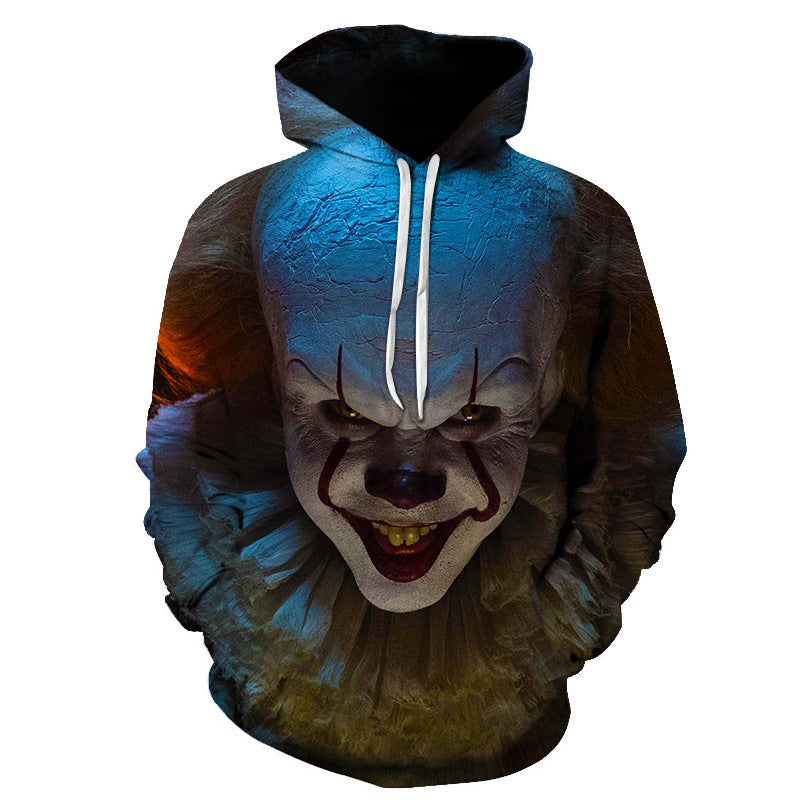 Halloween New Stephen king's it 3D Sweater digital printing Unisex hooded fir sweater joker - product image 2