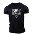 Wolf Head Printed Fitness Sports Cotton T-shirt Gym T Shirt