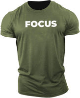 Sports Workout Casual Breathable Letters Focus Fitness T-shirt Gym T Shirt