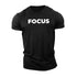 Sports Workout Casual Breathable Letters Focus Fitness T-shirt Gym T Shirt