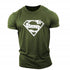 Sports Exercise Leisure Breathable Vintage Print Superman  Fitness T-shirt Gym T Shirt