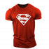 Sports Exercise Leisure Breathable Vintage Print Superman  Fitness T-shirt Gym T Shirt