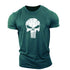 Skull Print Fitness Sports Cotton T-shirt Gym T Shirt