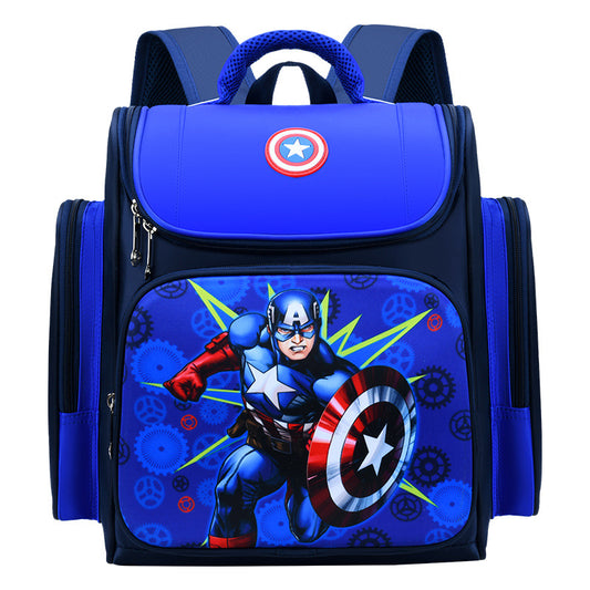 Fitspi Upgraded primary school student space schoolbag male burden relief spine protection Grade One Two Three six children6-12Year-old backpack