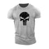 Skull Print Fitness Sports Cotton T-shirt Gym T Shirt