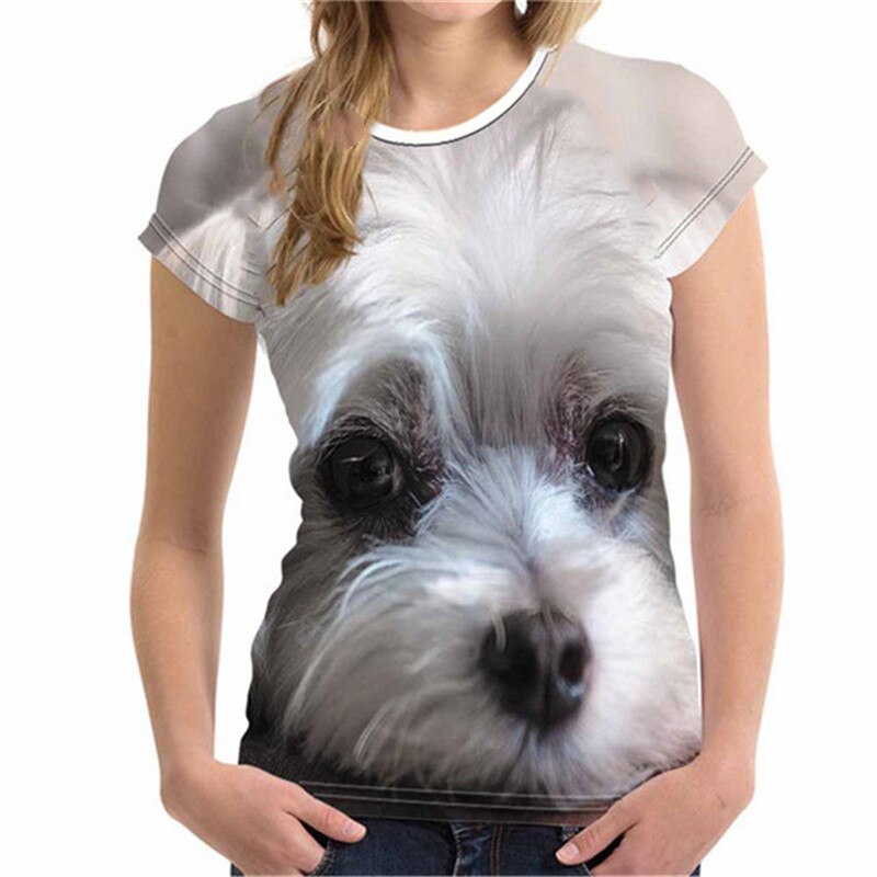 Fitspi Fashion Lovely Dog 3D Print Women Ladies Girls T-Shirt Animal Harajuku Round Neck Short Sleeve Unisex Summer Tops & Tees XXS-6XL - product image 22