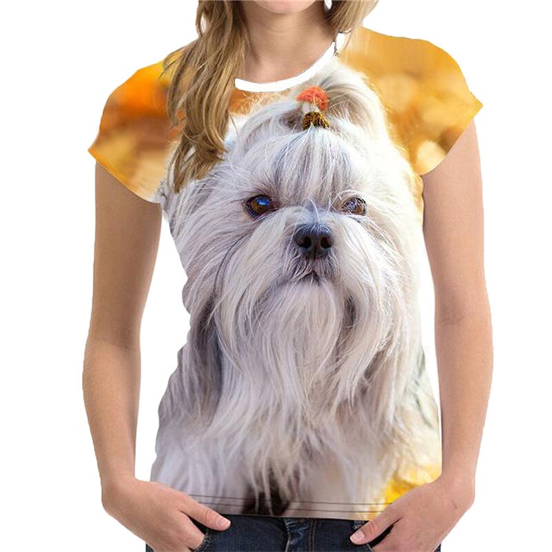 Fitspi Fashion Lovely Dog 3D Print Women Ladies Girls T-Shirt Animal Harajuku Round Neck Short Sleeve Unisex Summer Tops & Tees XXS-6XL - product image 10