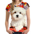 Fitspi Fashion Lovely Dog 3D Print Women Ladies Girls T-Shirt Animal Harajuku Round Neck Short Sleeve Unisex Summer Tops &amp; Tees XXS-6XL