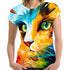 Women 3D Cat Printed T Shirts