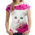 Women 3D Cat Printed T Shirts