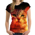 Women 3D Cat Printed T Shirts