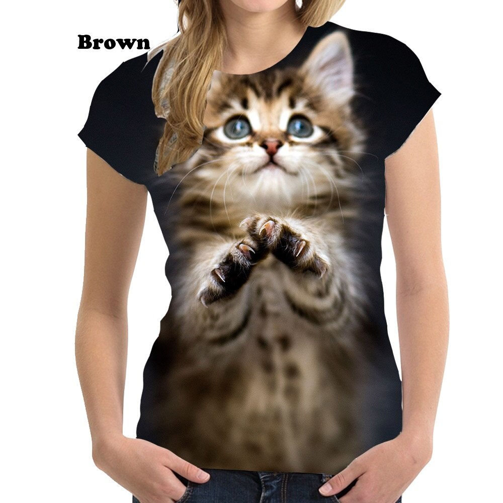 Women 3D Cat Printed T Shirts - product image 82