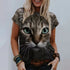 Women 3D Cat Printed T Shirts