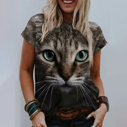 Women 3D Cat Printed T Shirts - product image 102