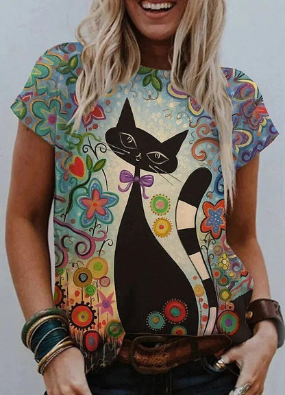 Women 3D Cat Printed T Shirts - product image 86