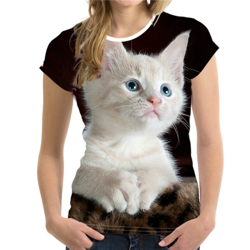 Women 3D Cat Printed T Shirts - product image 46