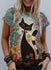 Women 3D Cat Printed T Shirts