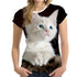 Women 3D Cat Printed T Shirts