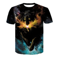 Fitspi Wolf 3D Print Cool T-shirt   animal Fashion t shirt