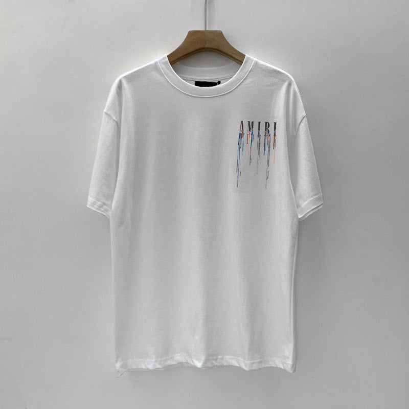 Amiri Colorful Splash Ink Casual Hip Hop High Street  T-shirt