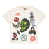 Gallery Dept Skull Flame Color English Letter Printing T-shirt