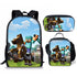 Minecraft schoolbag three-piece set lunch bag pencil case backpack set