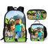 Minecraft schoolbag three-piece set lunch bag pencil case backpack set