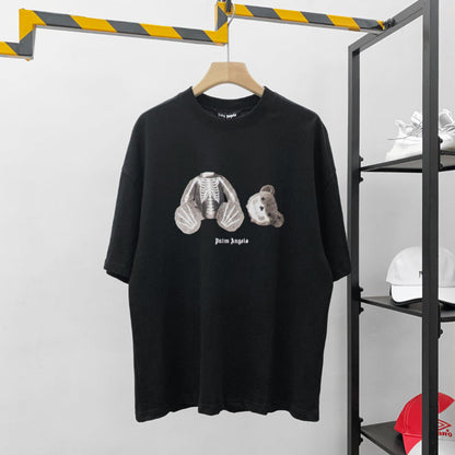 Palm Angels Casual Broken Bear Letter Print T-shirt