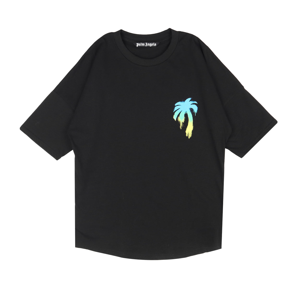 Palm Angel Gradient Letters Coconut Tree Printed  T Shirt