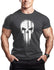 Skull Round Neck Cotton Muscle Workout Body Building  T-shirt Exercise Gym T Shirt