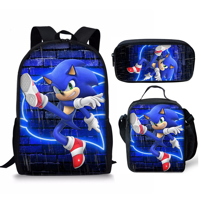 Sonic backpack schoolbag lunch bag pencil case set