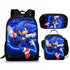 Sonic backpack schoolbag lunch bag pencil case set