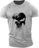 Fitness T-shirt Men's Cotton Round Neck Printed Slim Fit Gym T Shirt