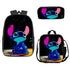 Stitch backpack schoolbag Anime lunch bag 3D Pencil case set