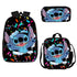 Stitch backpack schoolbag Anime lunch bag 3D Pencil case set