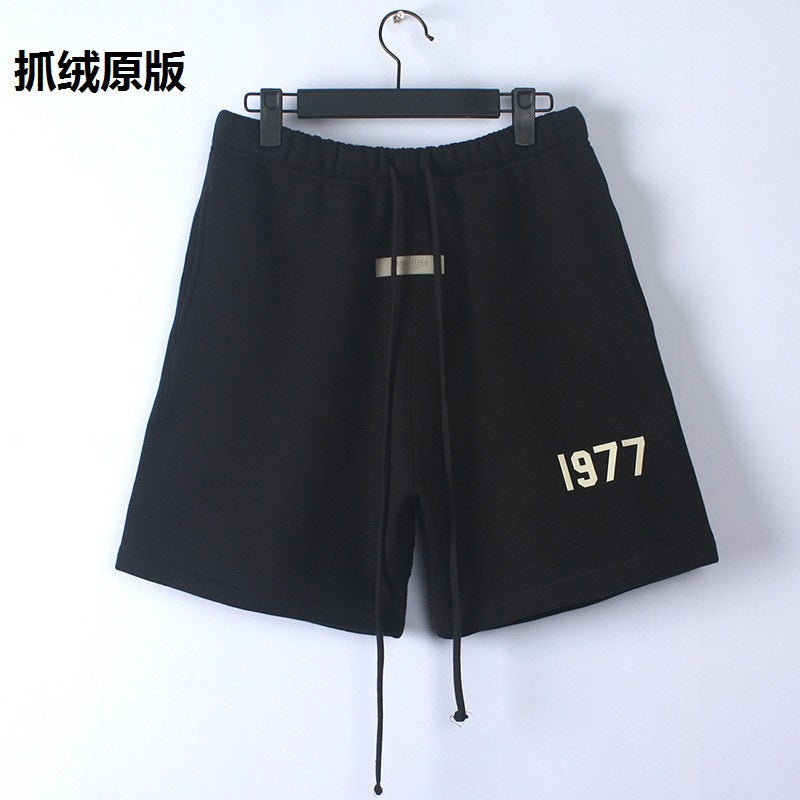 Essentials Shorts Thin Velvet Flock Logo 1977 Printed Short Pants - product image 6