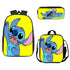 Stitch backpack schoolbag Anime lunch bag 3D Pencil case set