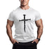 Loose Fitness Sports Outdoor Leisure T Shirt Cross Print Gym T Shirt