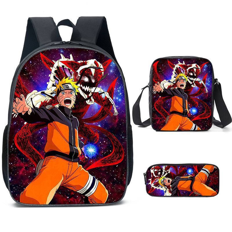 Naruto schoolbag backpack lunch box pencil cases set