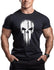 Skull Round Neck Cotton Muscle Workout Body Building  T-shirt Exercise Gym T Shirt