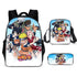 Naruto backpack schoolbags crossbody bag pencil case set